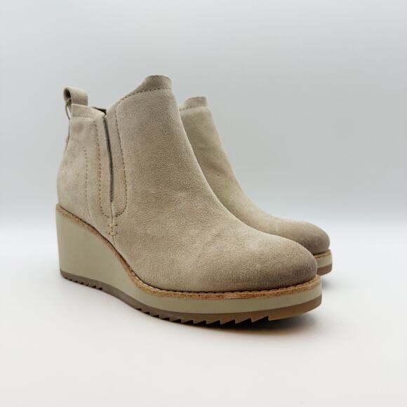 Sofft Womens Emeree Boots Size 6.5 Cream Suede Leather Wedge Heel NWOB - Picture 4 of 11